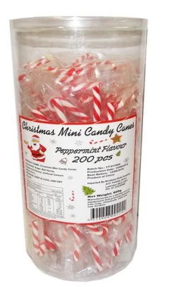 BBS - Christmas Mini Candy Cane Jar (200 Pc X 4g Pops)