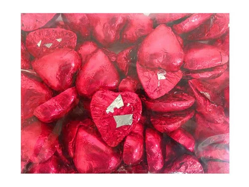 Belgian Milk Chocolate Hearts - Fuschia (5kg Box)