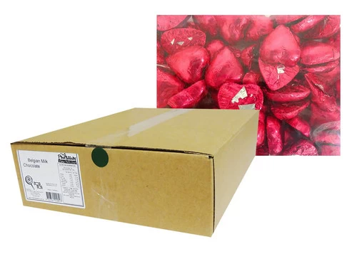 Belgian Milk Chocolate Hearts - Fuschia (5kg Box) - Image 2