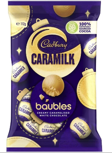 Cadbury Caramilk Baubles (112g Bag) 3 Cadbury Caramilk Baubles (112g Bag)