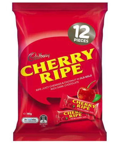 Cadbury Cherry Ripe Sharepack (180g Bag X 14pc Box) 3 Cadbury Cherry Ripe Sharepack (180g Bag X 14pc Box)