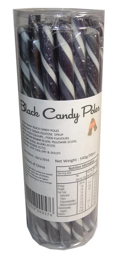Candy Poles Jar - Black (30 X 18g)