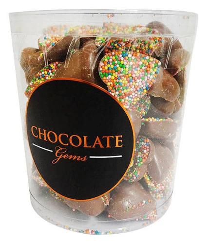 Chocolate Gems Barrel Of Freckled Milk Chocolate Hearts (approx. 120 Pieces = 1kg)