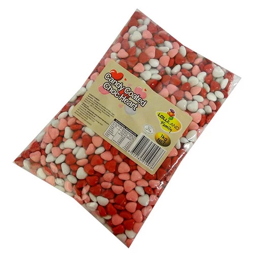 Lolliland - Candy Coated Choc Hearts - Red, Pink & White (1kg Bag) 4 Lolliland - Candy Coated Choc Hearts - Red, Pink & White (1kg Bag) - Image 2