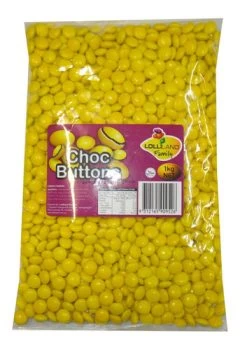 Lolliland Choc Buttons - Yellow (1kg Bag)