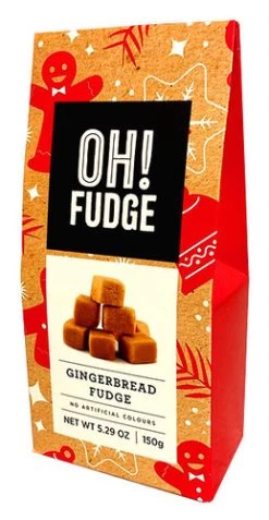 OH! Fudge - Gingerbread Flavoured Fudge (150g Box) -Candy Promotion Store OH Fudge Gingerbread Fudge 150g Box Display 12724.1578004326