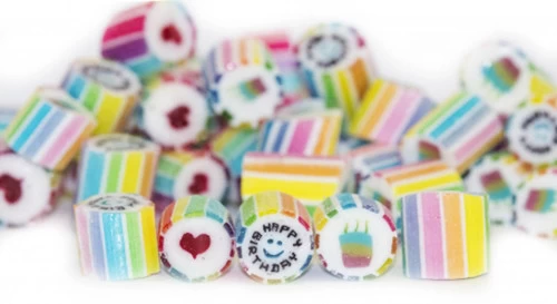 Rock Candy - Rainbow - "Happy Birthday" Center (1kg Bag) 3 Rock Candy - Rainbow - "Happy Birthday" Center (1kg Bag)