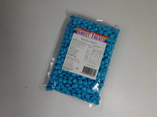 Sweet Treats Choc Buttons - Blue (1kg Bag) 3 Sweet Treats Choc Buttons - Blue (1kg Bag)