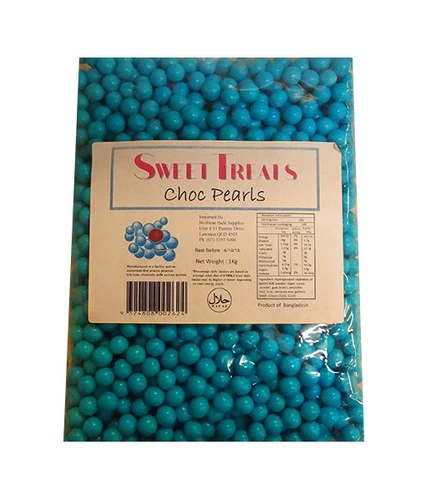 Sweet Treats Choc Pearls - Blue (1kg Bag) 4 Sweet Treats Choc Pearls - Blue (1kg Bag) - Image 2