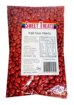 Sweet Treats Choc Hearts - Red (1kg Bag)