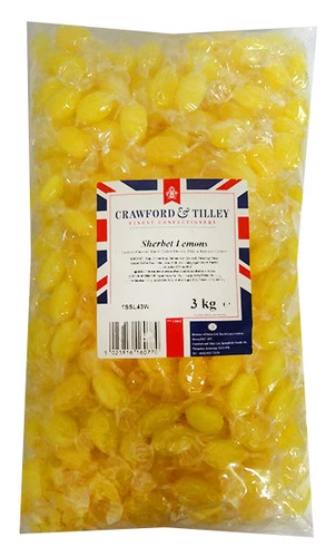 Tilleys Sherbet Lemons - Individually Wrapped (3kg Bag) 3 Tilleys Sherbet Lemons - Individually Wrapped (3kg Bag)