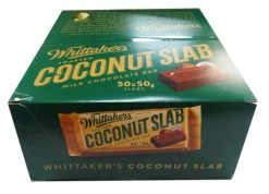 Whittakers Coconut Slab (50g Bars X 50pc Box) -Candy Promotion Store Whittakers Slab 50pc Box Coconut 2 42247.1459990145