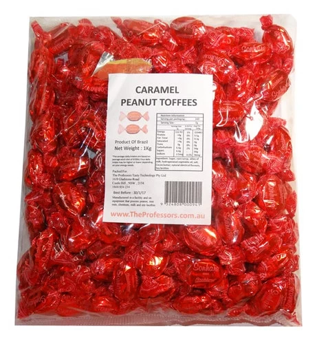 Sweet Treats Wrapped Hard Toffees - Red - Peanut (1kg) 4 Sweet Treats Wrapped Hard Toffees - Red - Peanut (1kg) - Image 2