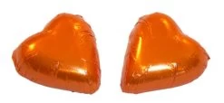 Chocolate Gems - Chocolate Hearts - Orange Foil (500g Bag / Approx 60 Pieces)