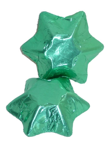 Chocolate Gems - Chocolate Stars - Ice Green Foil (500g Bag / Approx 69 Pcs) 3 Chocolate Gems - Chocolate Stars - Ice Green Foil (500g Bag / Approx 69 Pcs)