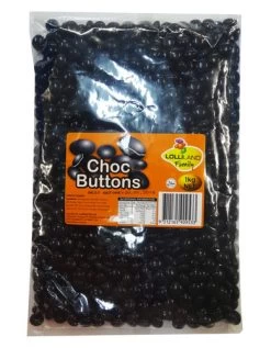 Lolliland Choc Buttons - Black (1kg Bag)